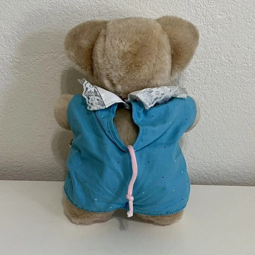 Vintage Applause Wilfred Pig Plush Stuffed Animal 1980s Blue Outfit Piggy 11